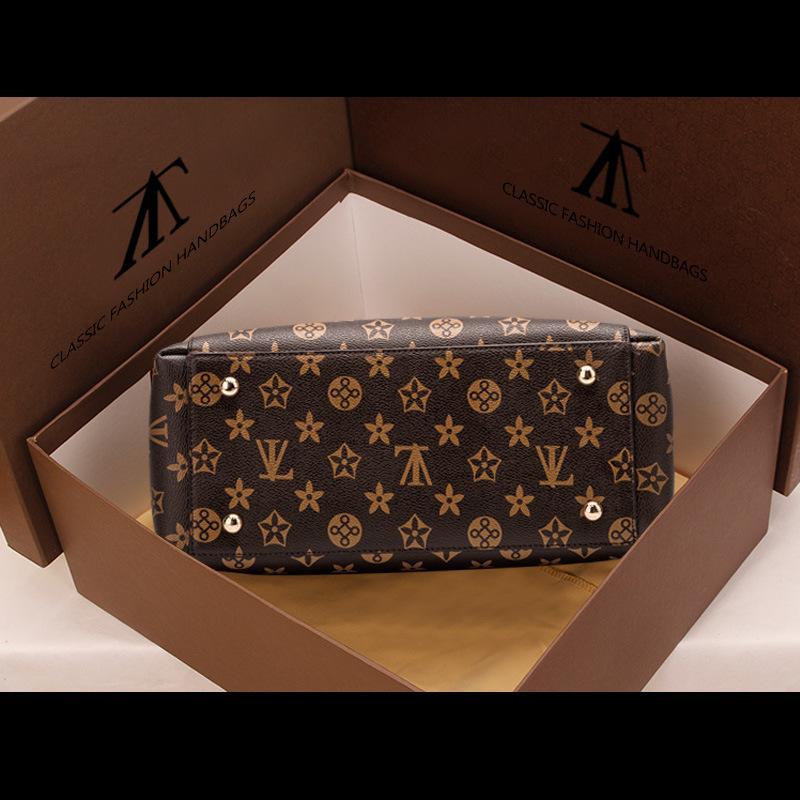 2017新款真皮女包老花单肩斜挎百搭简约手拎女高清大图