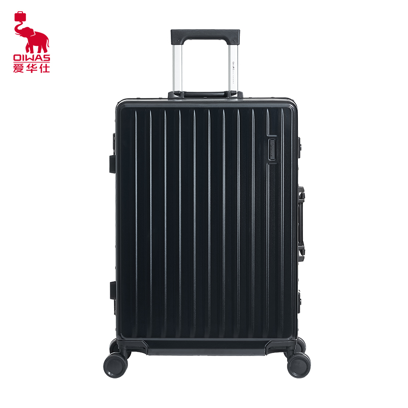 爱华仕(OIWAS)灵动轻韧抗压琴盒箱 磨砂铝框 飞机轮拉杆箱OCX6616BA-20 黑色 20寸