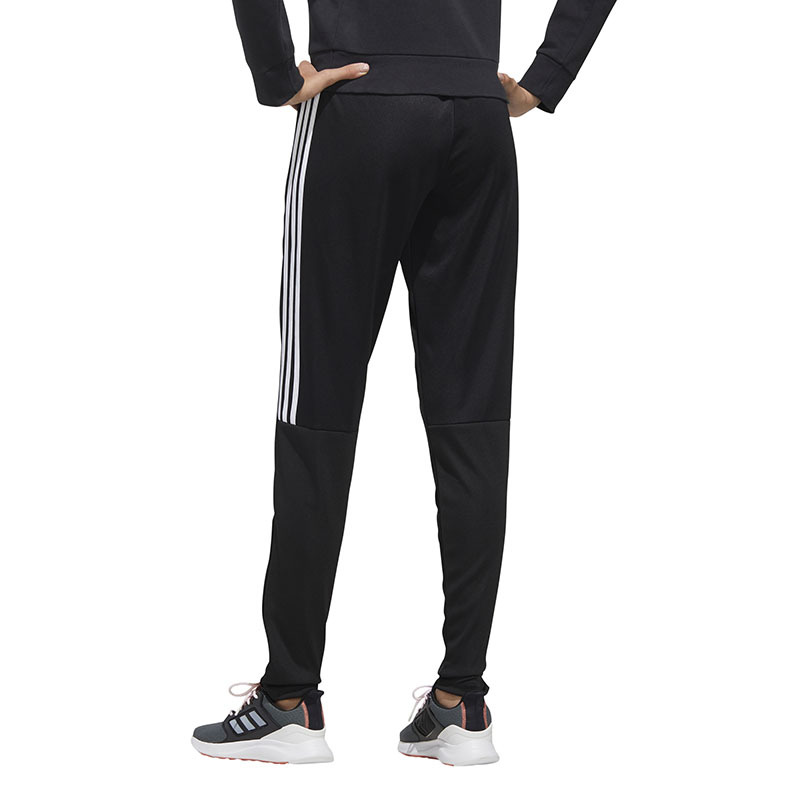 adidas 系带休闲跑步运动收脚长裤 女款 黑色 FL0167