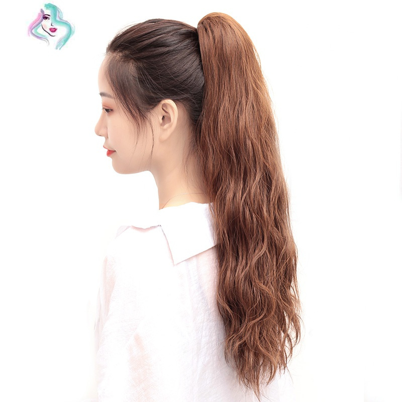 马尾假发女玉米烫抓夹式高马尾蓬松自然长卷发假发女长发假马尾辫你