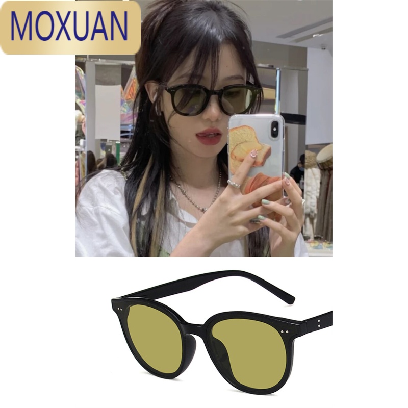MOXUANJennie同款个性橘黄防晒墨镜女夏季网红墨绿色气质个性太阳镜男