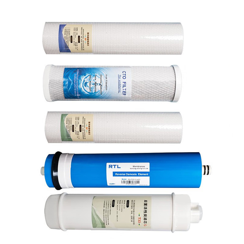 泉界(QUANJIE) 商用净水器滤芯五级RO反渗透过滤400G大通量通用过滤器 400G全套滤芯(五支)