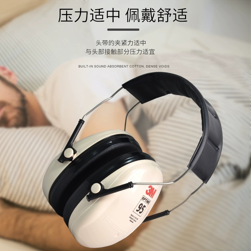 3MH6A/H6B/H6P3E专业隔音耳罩防噪音学习睡觉工厂降噪声耳机睡眠射击高清大图