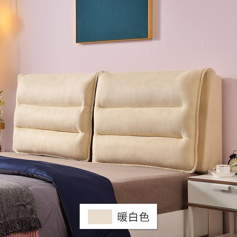 家柏饰(CORATED)轻奢床头靠垫大靠背布艺榻榻米床头板软包靠枕床头罩套定制 暖白色 长160*高60cm