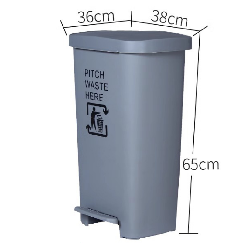 鑫木樽脚踏垃圾桶50L个高清大图