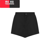 YIBUSHENG白色辣妹高腰修身热裤短裤休闲裤女季小个子性感紧身裤短G裤 S 黑色