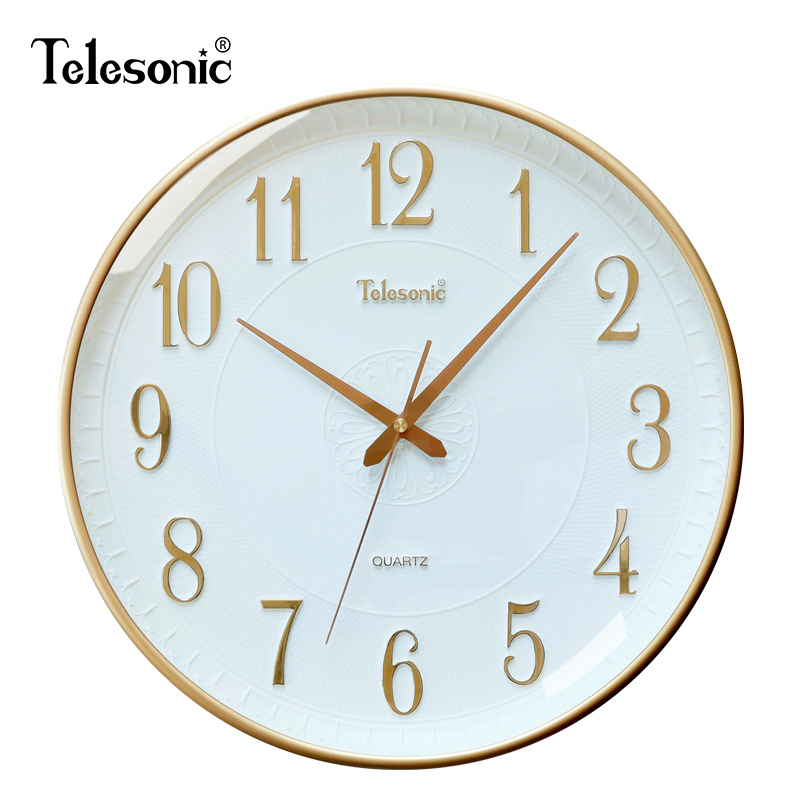 telesonic天王星轻奢艺术挂钟客厅网红餐厅装饰钟表时尚创意浮雕挂表