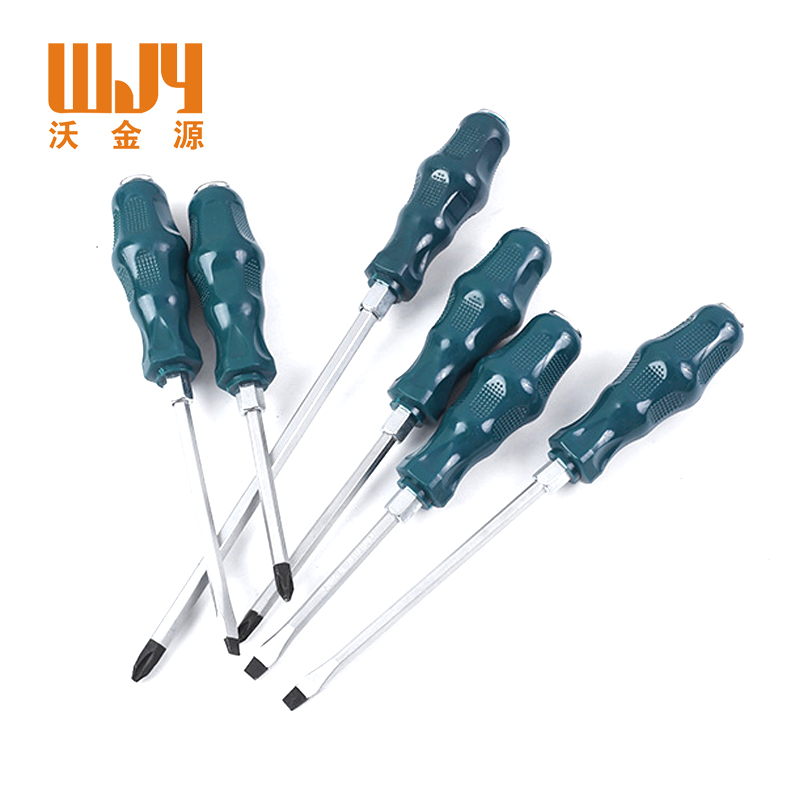 沃金源 穿心螺丝刀锤头螺丝刀绿柄螺丝刀 十字6*150mm