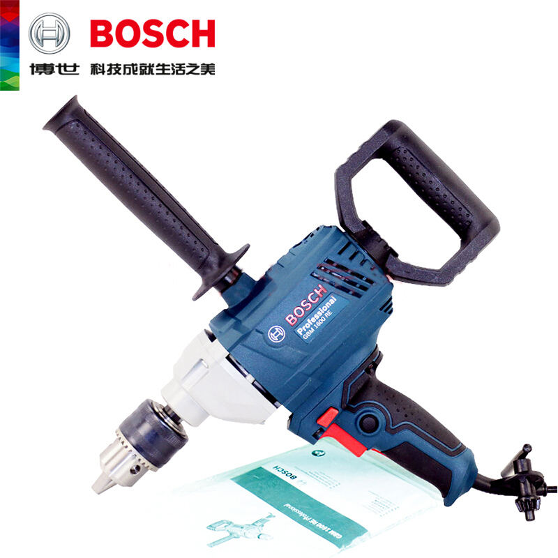 [苏宁自营]博世(BOSCH)16mm大功率飞机钻GBM1600RE搅拌手电钻攻丝机850W正反转无极电动工具[标配版]