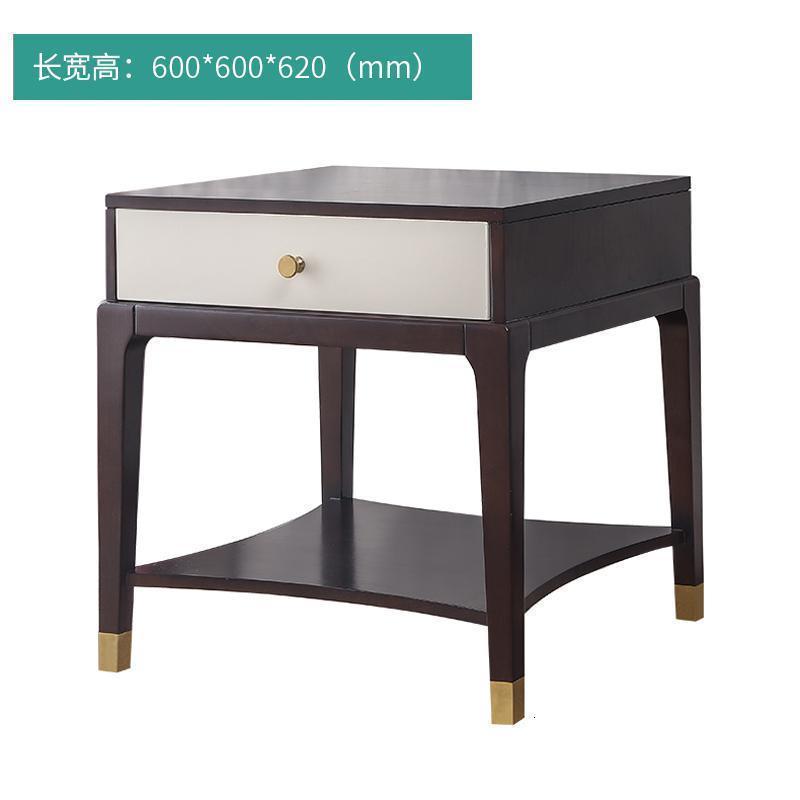 森美人轻奢美式圆形茶几家具全套组合套装实木小茶几沙发边几 方几白色