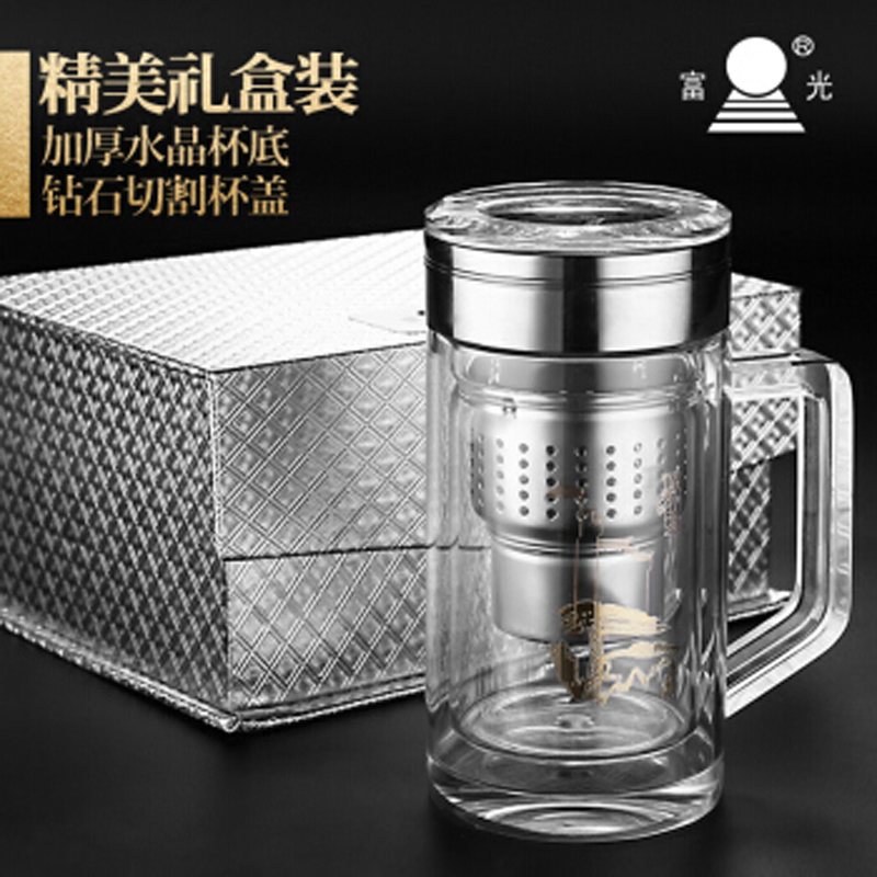 富光 银龙系列双层水晶玻璃杯 320ML HB