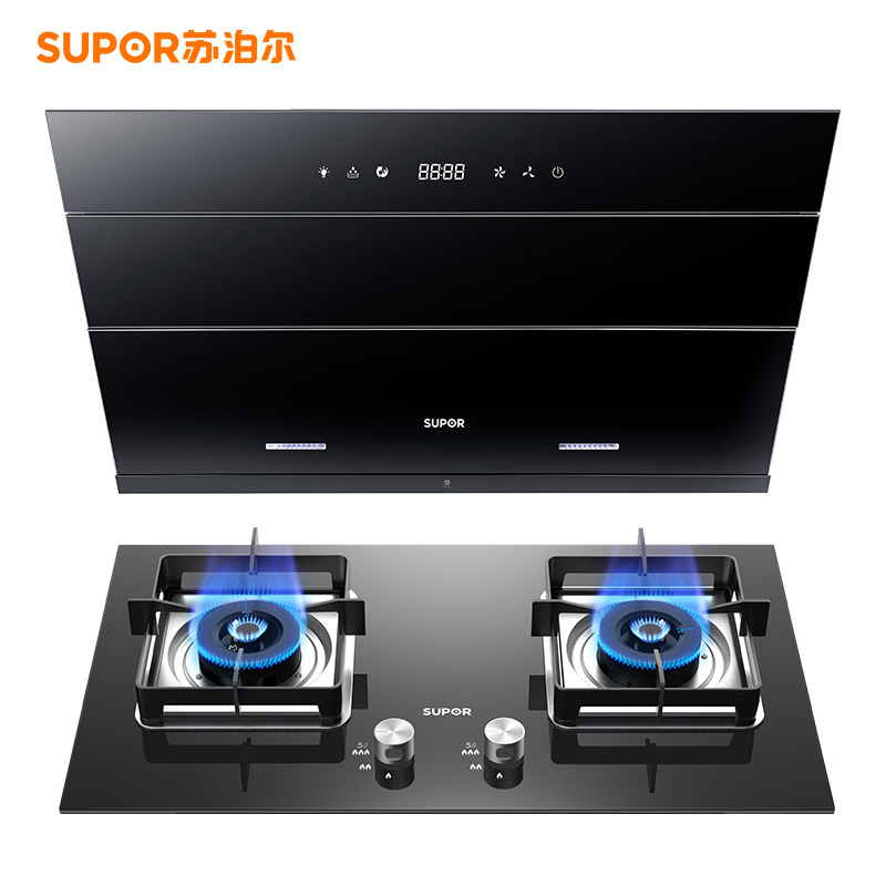 苏泊尔(SUPOR)J613S+P20抽吸油烟机燃气灶烟灶套餐套装触控式侧吸式灶具套装自动清洗20立方(液化气)