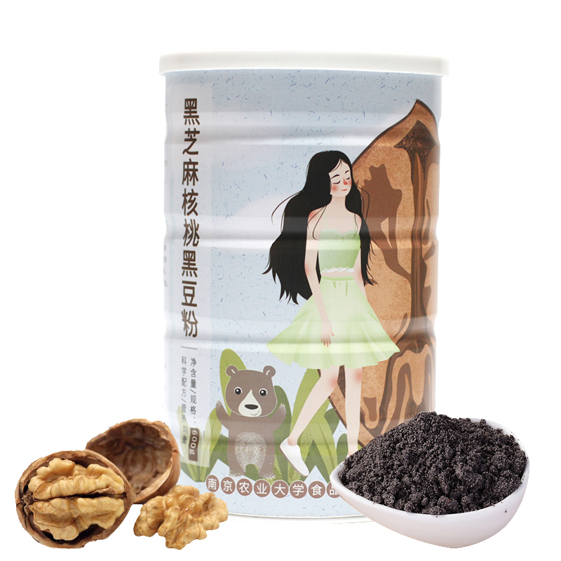 佐川黑芝麻核桃黑豆粥 五谷杂粮营养即食早代餐粥素食饱腹速冲粥罐装600g