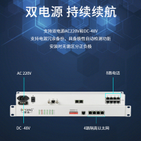 博扬 PCM电话语音复用设备光端机 1路E1转8路电话+4路隔离以太网 机架式单电源 1对价 BY-PCM-8P4EV