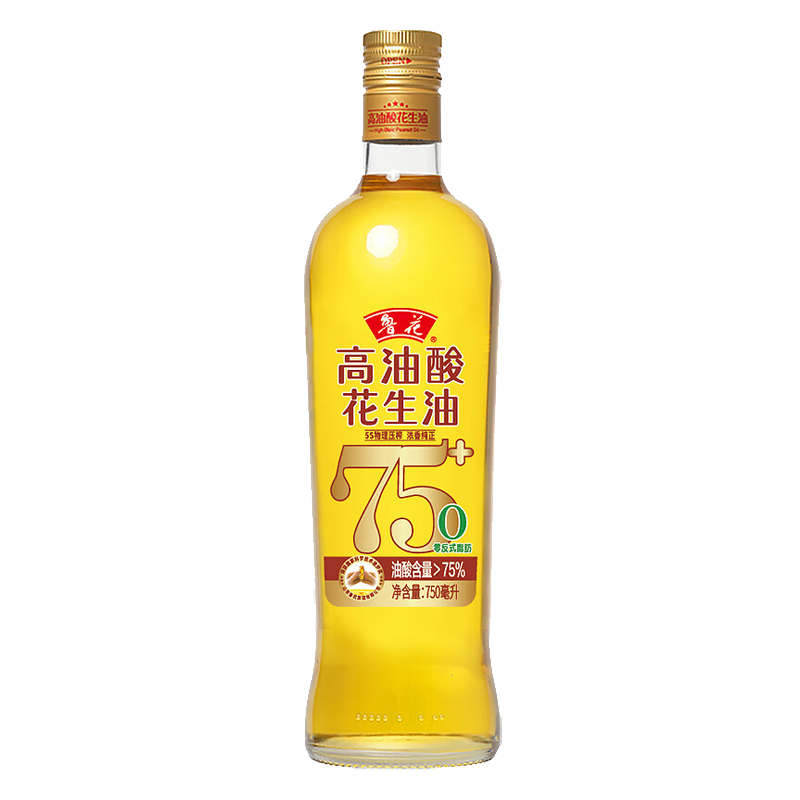鲁花 高油酸花生油750ml*2礼盒 食用油 5S 物理压榨 油酸含量高于75%