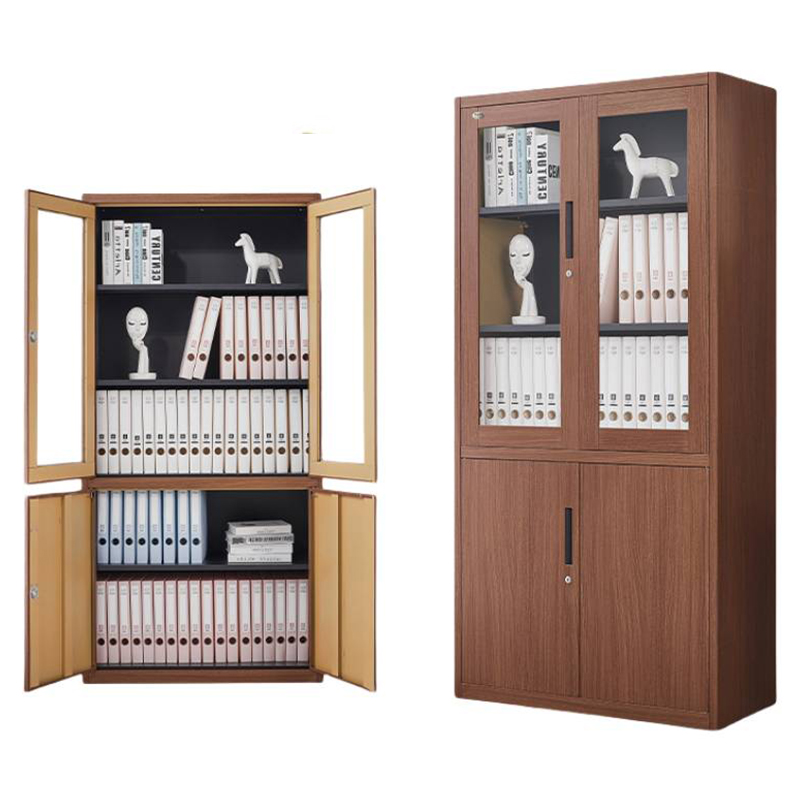 河洛伟业文件柜 木纹钢制台高清大图