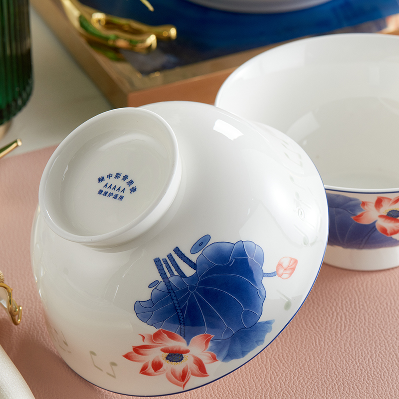 北国风光 骨瓷48头餐具 TS-0048荷塘音乐 套高清大图