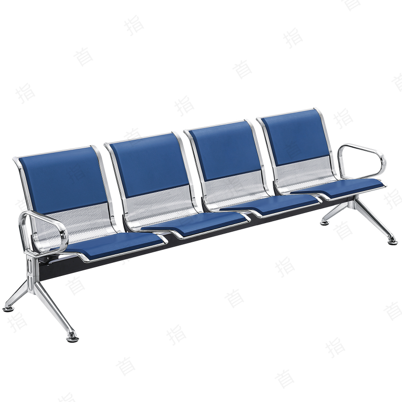 首指 (SZ)不锈钢四人位排椅/G04PU#蓝