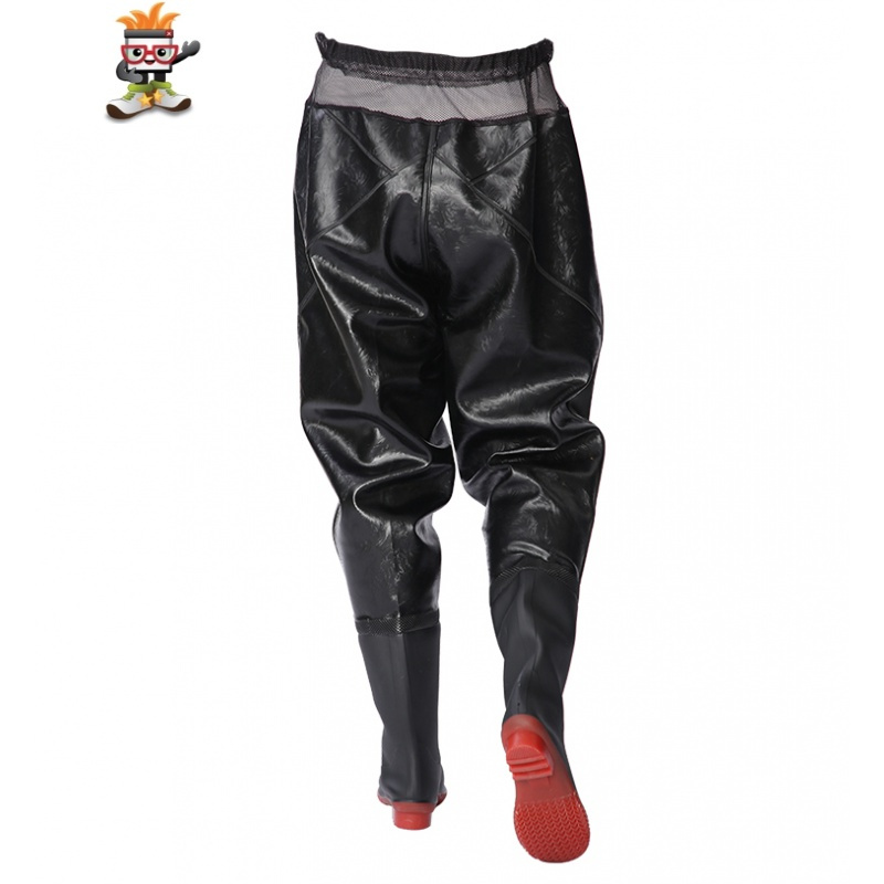 齐腰半身下水裤连体雨鞋过膝水鞋雨靴防水靴套鞋加长高筒胶鞋男女闪潮