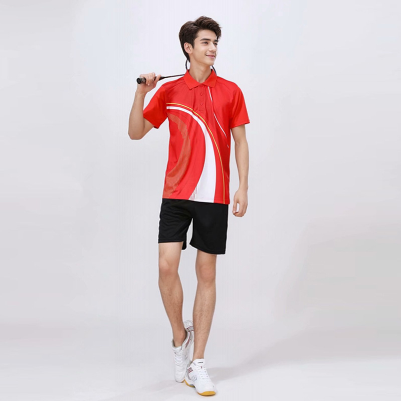 健訫奕天羽毛球乒乓球排球服AL483 红色 3XL