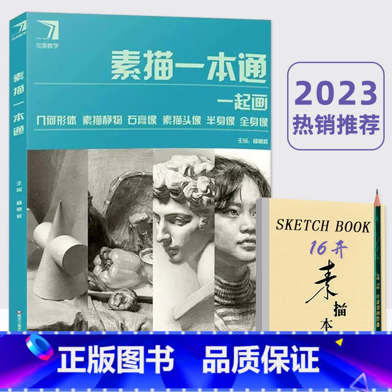 【正版】素描一本通 2023完美教学杨慎修 一起画几何静物石膏头像半身全身像