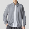 安德玛（Under Armour）男子新款健身跑步简约运动针织立领夹克外套25600404-001 ZP M 23600304-014/深灰