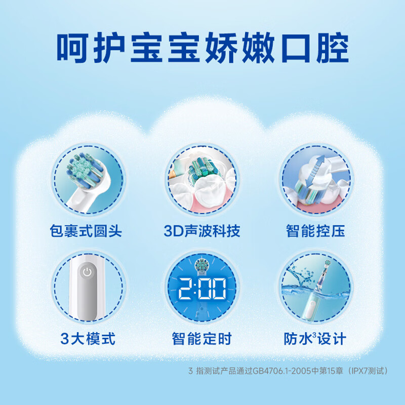 欧乐B(Oral-B)儿童3D智能电动牙刷冰雪奇缘款pro1标配8岁以上儿童换牙期防水防霉高清大图