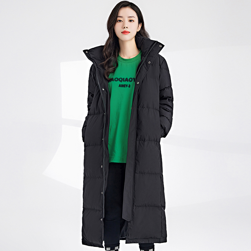 海澜优选女士灰鸭绒防风保暖羽绒服外套