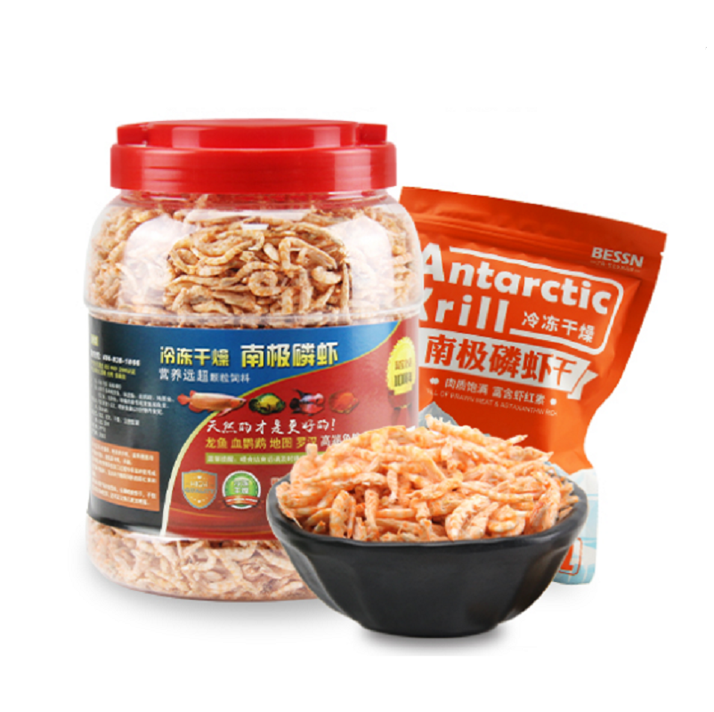 南极磷虾银龙鱼专用龙鱼饲料血鹦鹉罗汉发财热带鱼鱼食虾干鱼饲料 3升磷虾+500g高端增红3mm鱼食 默认尺寸