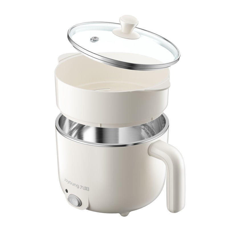 5升单人电热锅小型学生不锈钢小功率泡面小火锅 15z605b哑光白