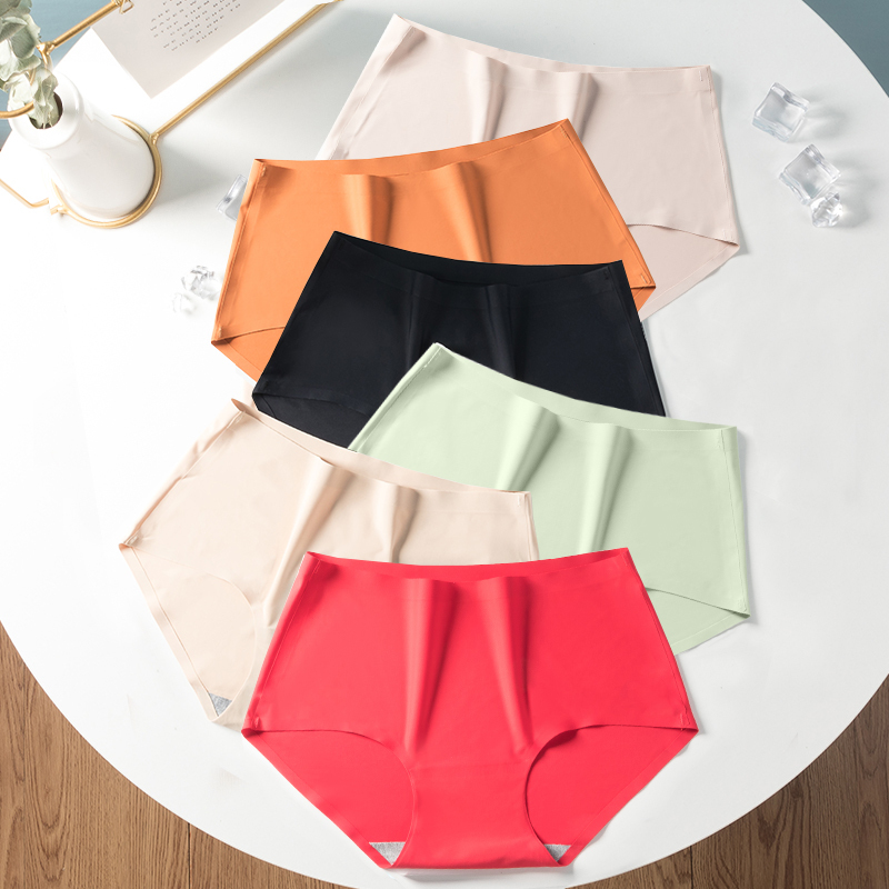 南极人无痕内裤女士冰丝款少女生性感中腰透气薄款纯棉裆三角短裤