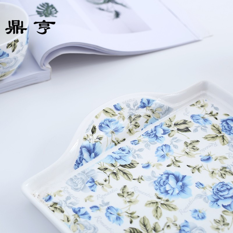 鼎亨陶瓷花茶茶具套装耐热玻璃花茶壶煮水果茶壶茶杯托盘下午茶茶