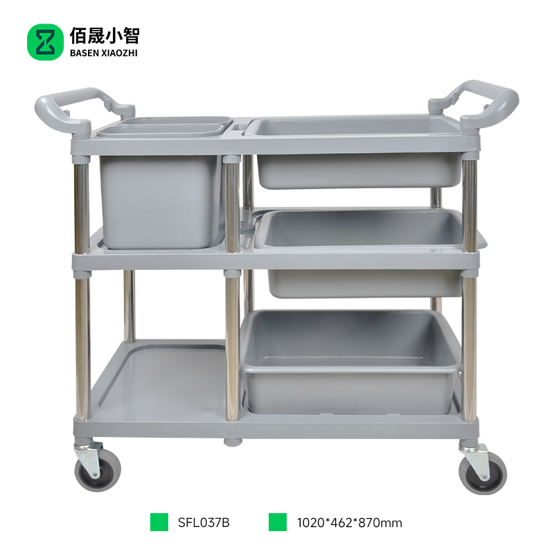 佰晟小智 手推车 SFL037B 塑料五斗收集车高清大图