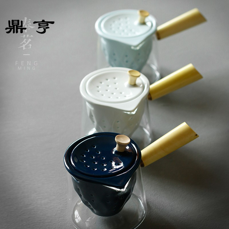 鼎亨侧把陶瓷煮茶器耐热玻璃蒸茶壶电陶炉煮茶壶家用功夫茶具套装