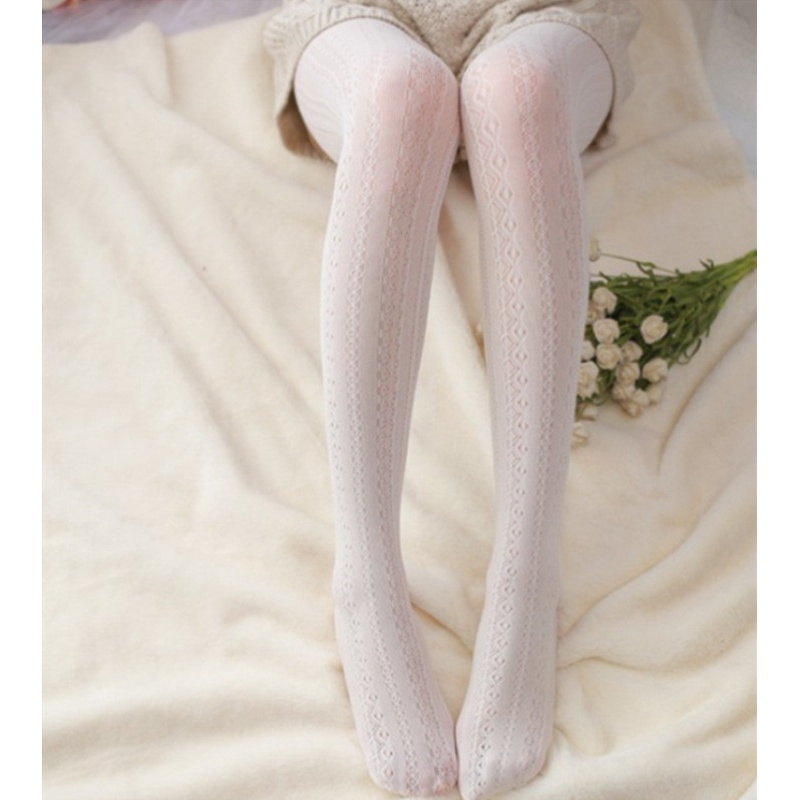 suntek春秋夏洛丽塔连裤袜丝袜女镂空蕾丝lolita袜子日系白色网袜打底