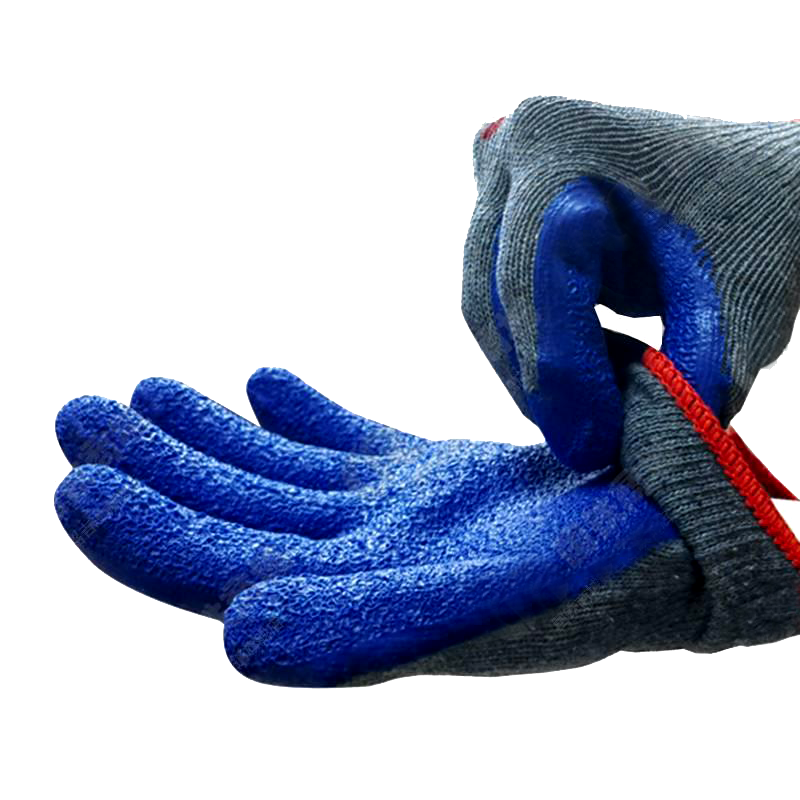 铂识 灰纱蓝挂胶手套 均码 副高清大图