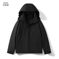 渔人船长春季户外风衣情侣款时尚山系防风透气运动夹克外套单层薄款冲锋衣 幻影黑（男女同款） M