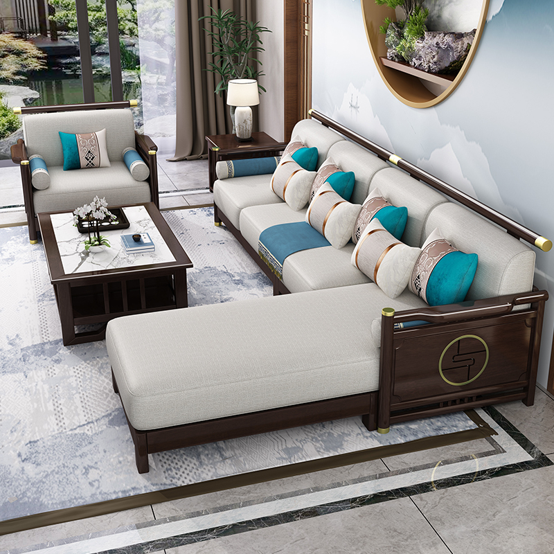 宜木雅居沙发新中式轻奢沙发单双人三人位客厅禅意家具实木布艺沙发