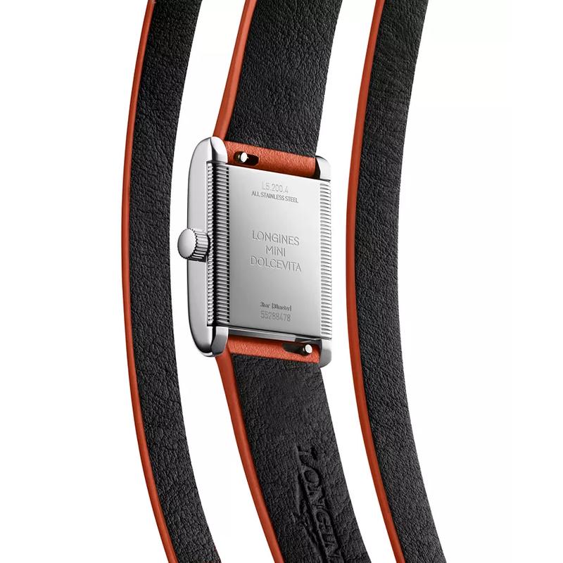 Longines/浪琴女士瑞士石英真皮三排扣银盘防水小方块腕表mm高清大图