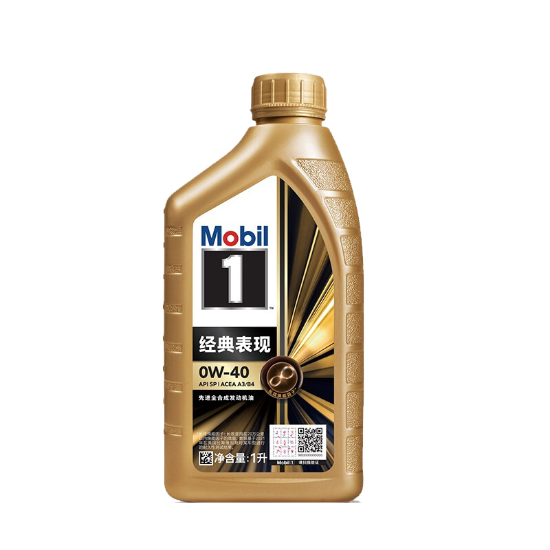 正品美孚（Mobil）1号经典表现0W-40金美SP先进全合成机油汽车保养小金美 1L