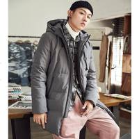 【1折价126.9元】唐狮羽绒服男中长款冬新款连帽黑色男装外套