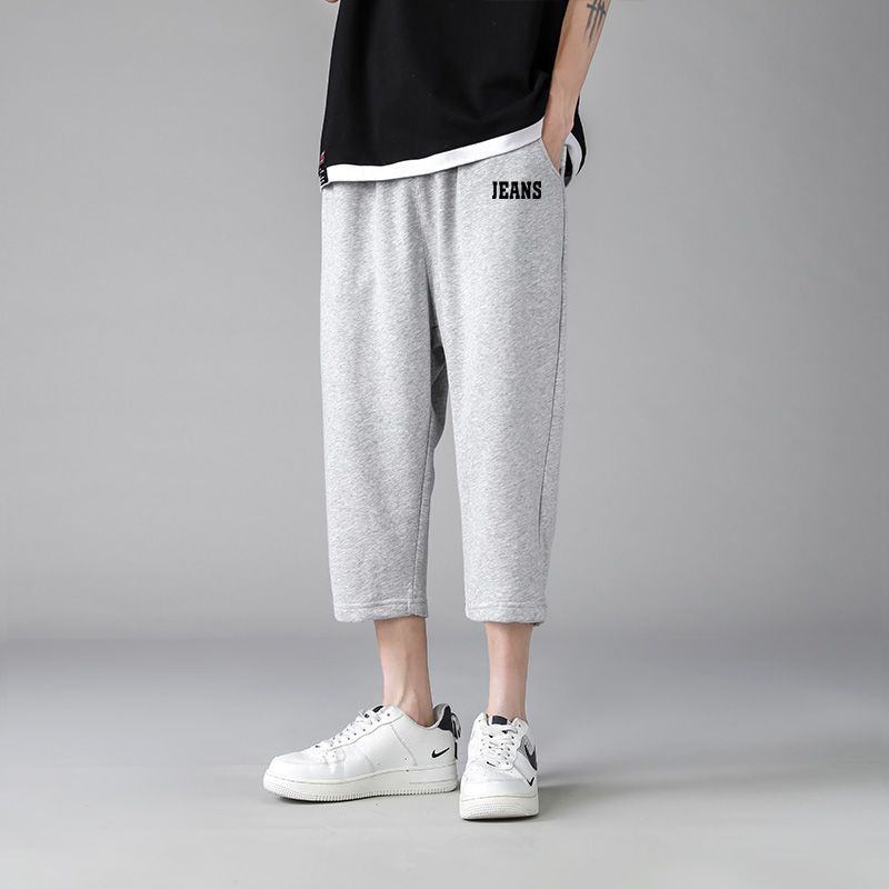 真维斯裤子男休闲卫裤夏季新款日系宽松百搭阔腿运动裤直筒七分裤