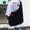 韩国ins原宿bf风工装马甲双肩包背包男女百搭斜挎包大容量包包潮NEW LAKE 黑色