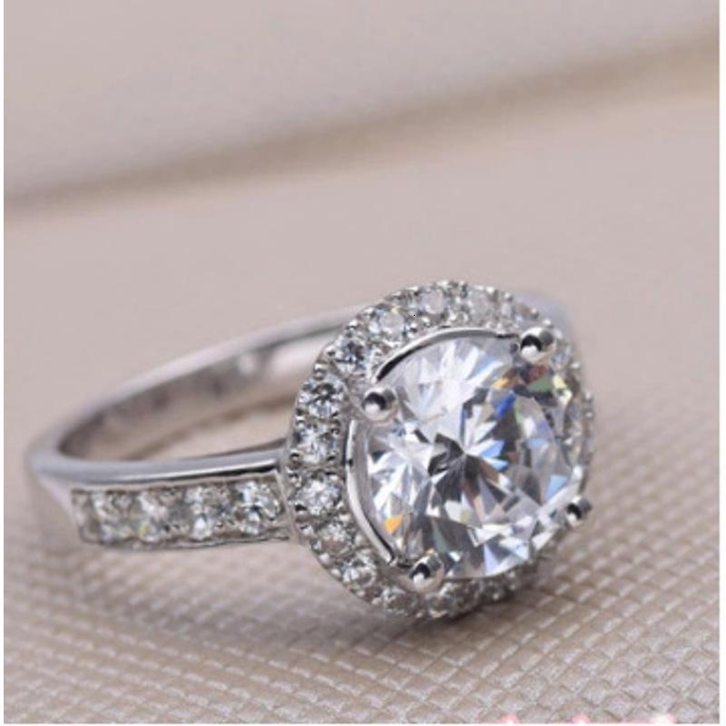仿钻石戒指银女戒结婚钻戒珠宝饰品明星同款微镶亮戒YWDCDZ8507送女朋友七夕情人节礼物