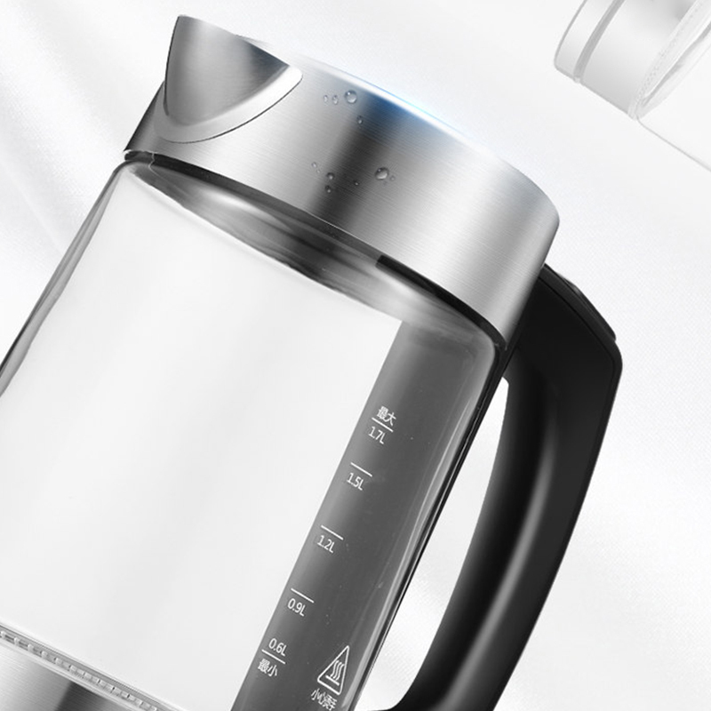 苏宁极物 电热水壶 MC-3051 高硼硅玻璃家用电水壶1.7L烧水壶蓝光304不锈钢开水壶(单位：台)