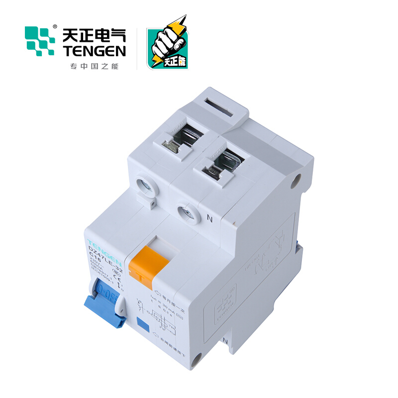 天正电气 空气开关 DZ47LE-32 1P+N C 16A 30mA 01070020365 微型漏电保护断路器