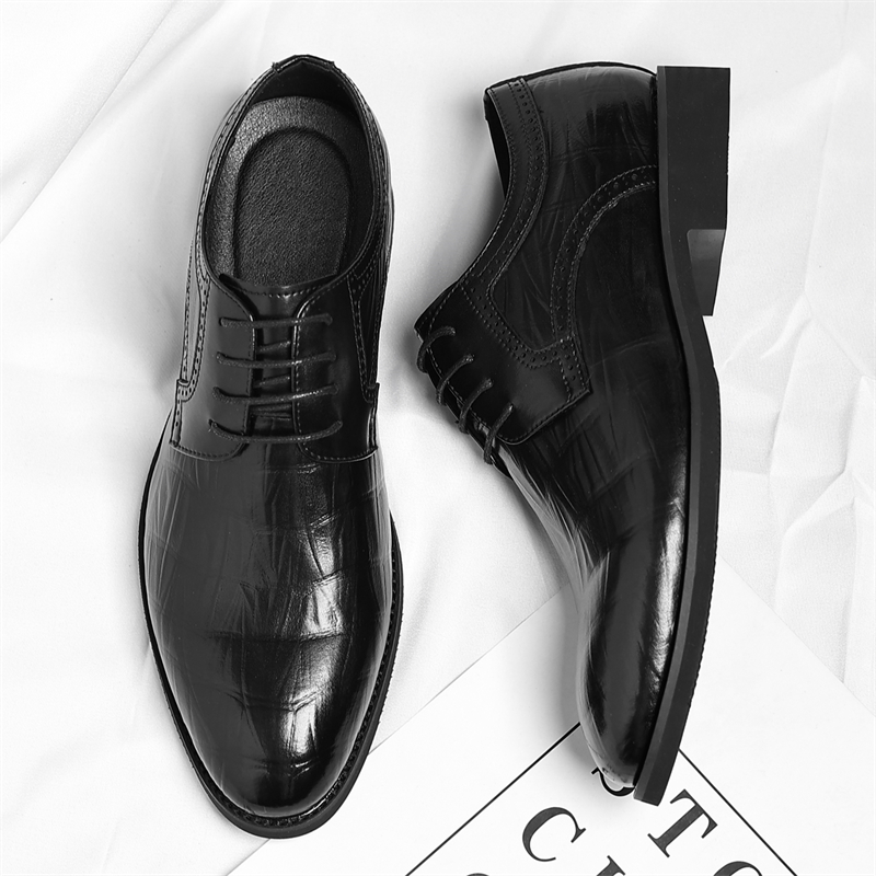 迪罗尼卡37码皮鞋男软皮商务正装休闲男士加绒保暖结婚大码工作鞋高清大图