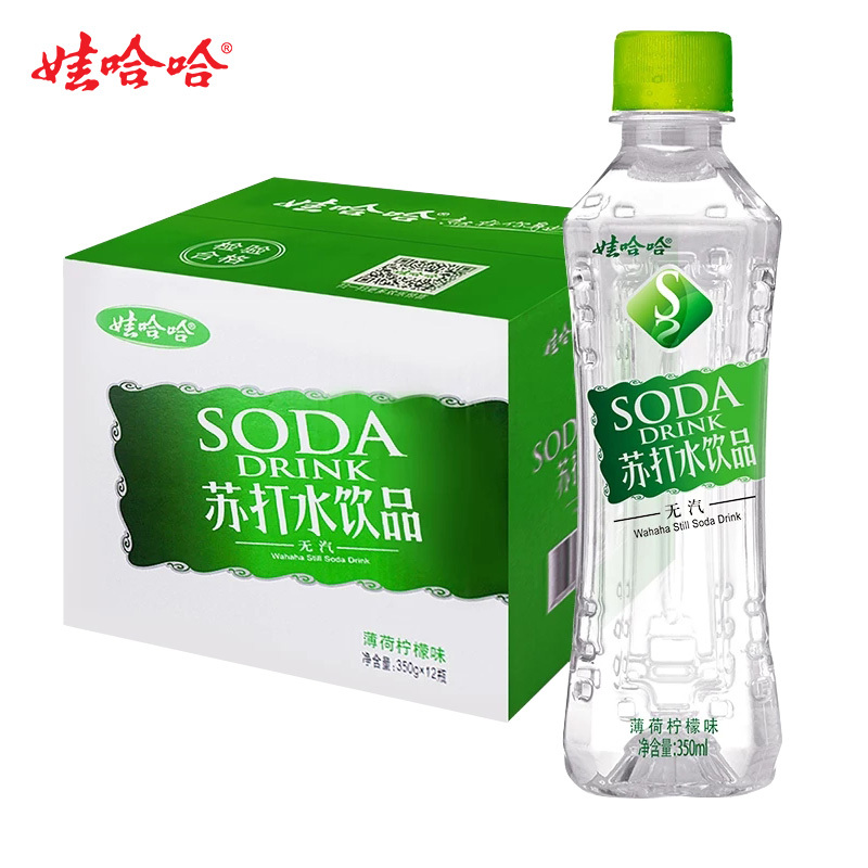 [娃哈哈官方]娃哈哈苏打水350ml*12瓶天然碱性无汽薄荷味哇哈哈