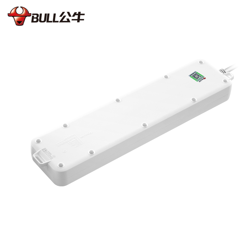 公牛(BULL)GN-317六位插孔独立开关全长1.8米新国标大孔间距线芯加粗带保护门插线板接线板拖线板