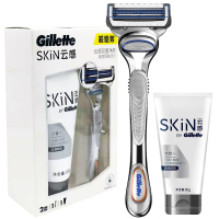 吉列(GILLETTE)剃须刀云感剃须刀礼盒小云刀手动刮胡刀通用致顺 2刀头1刀架+云感洁面乳80g+硅胶套（礼盒装送礼
